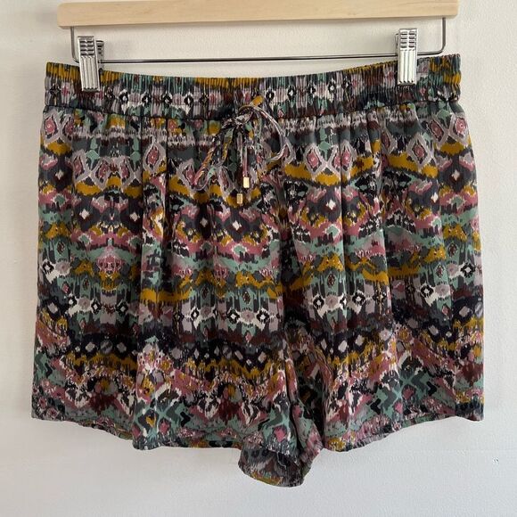 Boho Design Multi Color Silky Pull-on Shorts Aztec Print Forever 21 Size Large - Picture 5 of 14